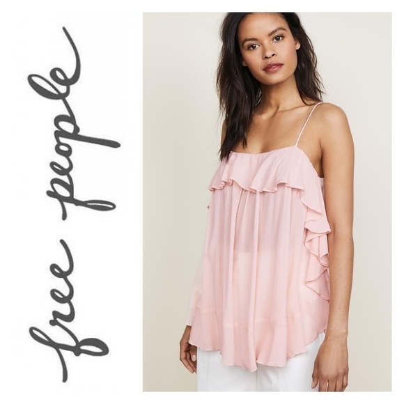 🔥75% OFF🔥 NWT Free People Petal Pink Ruffle Cami - Picture 7 of 8